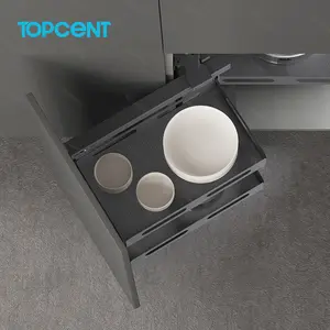 Topcen 2 Tiers Swing Tray Chrome Blind Corner Basket Soft Close Cabinet Pull Out Organizer with Left or Right Handed Open