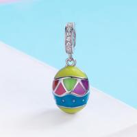 Oeufs de pâques, breloque en émail coloré, 925 argent, offre spéciale
