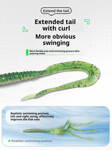 Iscas De Silicone Macio Especial Cauda Worms Bait Cheirando Isca Isca Luminosa Isca para Carpa Baixo Água salgada Água doce - Product Image 3