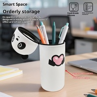 Trousse à crayons en silicone Panda transfrontalière, étui de rangement pour stylos de dessin animé pour étudiants, boîte à stylos en silicone pour l'école et le bureau