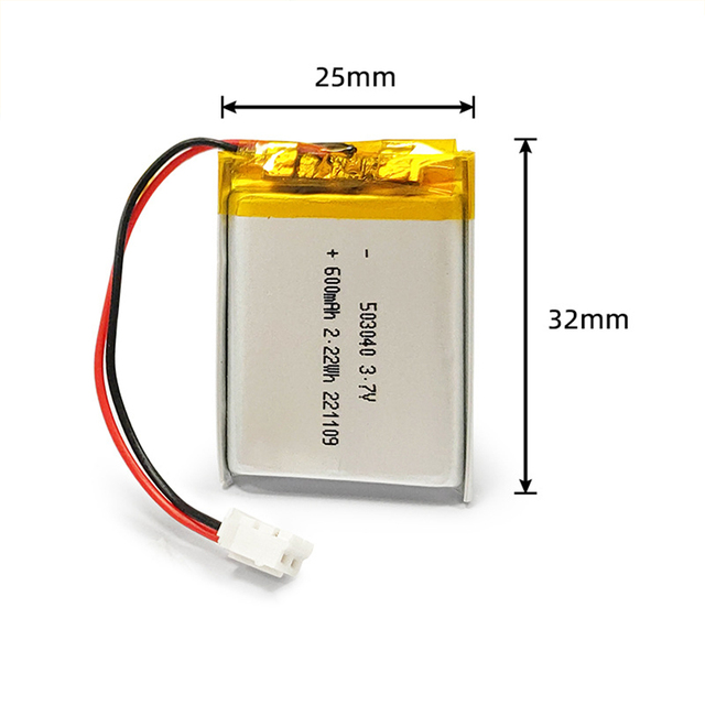 3.7v Lithium-Polymer Batteries 3.7V 503040 Flat Li-po Battery 503040 600mah Battery With PCB and JST Connector