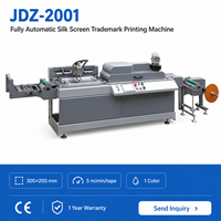 Impresora de Serigrafía Automática JDZ-2001 de 1 Color y 5m/min para Cintas Elásticas, Etiquetas de Cuidado de la Ropa, Equipo de Impresión