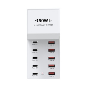 Chargeur USB C 10 ports, 5 USB-A, 4 USB-C, station de charge 2.4A, chargeur électrique pour téléphone portable, montre, tablette, compatible avec appareil photo - Product Image 6