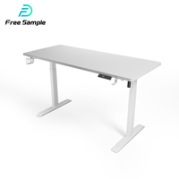 Bureau assis-debout électrique moderne Yz avec panneau de commande en aluminium, convertisseur de table élévatrice, blanc