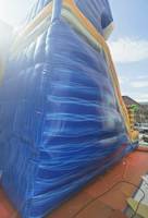 Toboggan aquatique gonflable commercial en PVC grand format avec piscine, motif palmier, pour usage commercial
