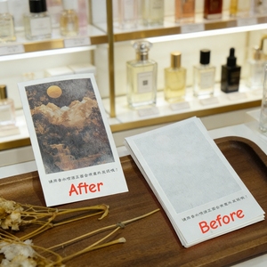 Papel absorbente mágico invisible personalizado para pruebas de aroma, tiras de blotter para aromaterapia de marca - Product Image 3