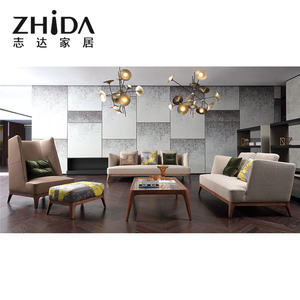 أفضل سعر الصانع تخصيص التصاميم الكلاسيكية غرفة المعيشة مرونة النسيج الخشبي فول مجموعة أريكة الأثاث - Product Image 2