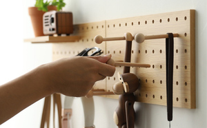 Tự làm lưu trữ và hiển thị bảng, bằng gỗ <span class=keywords><strong>Pegboard</strong></span> hiển thị mô-đun tổ chức Lưu trữ tường móc kệ - Product Image 3