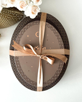 Caja de Regalo de Lujo Personalizada para Ramadán, Caja Ovalada para Frutos Secos, Dátiles, Postres, Pasteles, Dulces, Barras de Chocolate y Galletas con Separadores