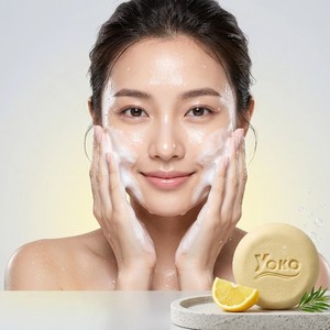 Y760 YOKO GOLD MOUSSE <b>SOAP</b> FRESH CALM 100g. Creamy Mousse Cleanser with Soft Rich Green Tea Extract, Tea Tree Oil and Vitamin - Product Image 3