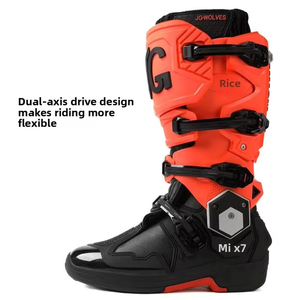 Bottes de moto tout-terrain à double axe, anti-collision, protectrices, bottes de motocross, semelle en caoutchouc antidérapante, bottes de moto - Product Image 1