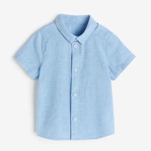 Vêtements pour enfants, chemises pour garçons, chemises confortables en coton à boutons pour enfants, uniformes scolaires et tenues décontractées - Product Image 3
