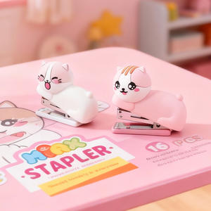 ที่เย็บกระดาษหัวตุ๊กตาการ์ตูนขนาดเล็ก-เครื่องเขียนพกพาพร้อมลวดเย็บกระดาษ500 - Product Image 2