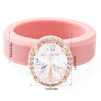 Vente Flash : Bague de Fiançailles en Silicone Souple de Qualité Alimentaire avec Zircon et Métal, Bijou Tendance pour Femme