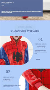 Wholesale Hot-selling Fleece Spider-Man <b>Onesie</b> Pajamas for <b>Couples</b>, Women's Home Clothes, and Toilet Version Pajamas - Product Image 4