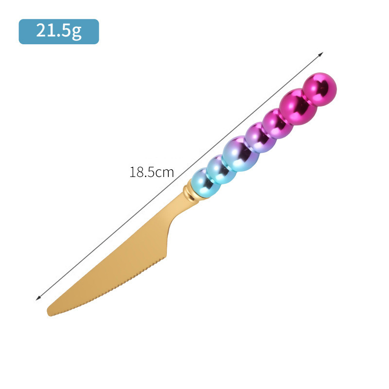 Rainbow 7 beads handle knife-1.2mm machine throwing 6pc card bag