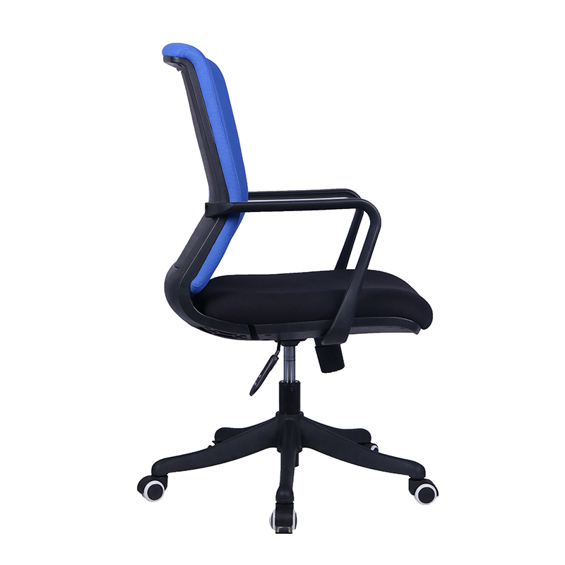 AODA desktop adjustable pool blue fabric mid work chair office chairs with casters