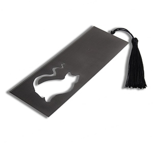 ของที่ระลึก ของขวัญ ดีไซน์ใหม่ ที่คั่นหนังสือโลหะสแตนเลสสีดำแบบกำหนดเอง ที่คั่นหนังสือแบบเจาะรู - Product Image 4