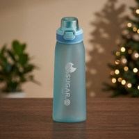 Bouteille d'eau anti-fuite en Tritan+PP avec couvercle à ouverture rapide et paille intégrée – Compatible lave-vaisselle pour l'école, le camping et la randonnée