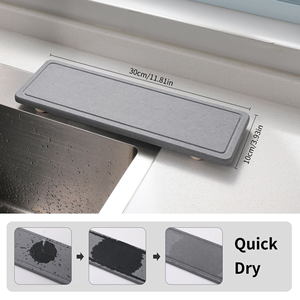 Panier d'évier à séchage instantané Organisateur d'évier de cuisine Séchage rapide <span class=keywords><strong>Plateau</strong></span> d'évier en pierre de terre de diatomées Porte-éponge Porte-savon - Product Image 2