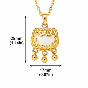 Collana con Ciondolo a Forma di Lucchetto Stile Occhio di Gatto, Accessorio Elegante da Donna per Uso Quotidiano - Product Image 3