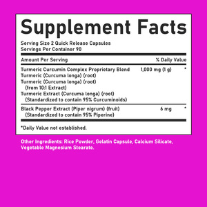 Capsules de curcuma et de curcumine avec logo personnalisé, soutien à la flexibilité des articulations, renforcement immunitaire, extraits d'herbes, capsules pour les personnes actives - Product Image 2