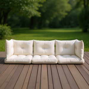 หมอนอิงผ้าครีมสำหรับกลางแจ้ง ชุด 3 ชิ้น ขนาดมาตรฐาน กันน้ำ ถอดซักได้ ใช้ได้ทุกฤดู - Product Image 2