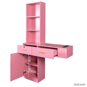 Meubles de <span class=keywords><strong>salon</strong></span> design moderne Stations de <span class=keywords><strong>salon</strong></span> de beauté Armoire de rangement en bois Étagère de rangement pour outils de barbier Comptoir d'outils pour maquilleurs - Product Image 5