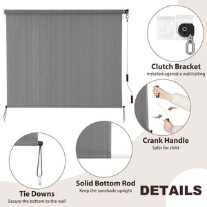 Outdoor Sunshade Roller <strong>Shades</strong>, Cordless <strong>Roll</strong> up <strong>Shade</strong> Blinds with 90% UV Protection, Exterior for Patio Porch Pergola Balcony - Product Image 3
