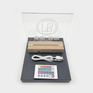 3D Đêm <span class=keywords><strong>LED</strong></span> ánh sáng đèn cơ sở 16 màu sắc <span class=keywords><strong>Acrylic</strong></span> hiển thị với gỗ DIY 3D Illusion <span class=keywords><strong>LED</strong></span> ánh sáng để sử dụng phòng - Product Image 3
