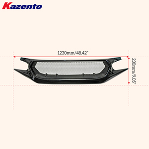 Pour Honda Civic Type R FK8 JS 2017 et modèles suivants, calandre avant en carbone (FC1/FK7 nécessitant une découpe) - Product Image 4