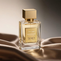 Botellas de Vidrio Cuadradas Transparentes de 30ml, 50ml y 100ml para Perfume y Aceites Esenciales de Lujo, Marca LK Personalizadas, con Logotipo Personalizable y Tapa Dorada