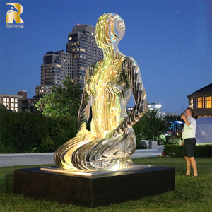 Mô Hình Cắt Lát Trừu Tượng Vô Hình Trang Trí Ngoài Trời Điêu Khắc Biến Mất Bằng Thép Không Gỉ - Product Image 3