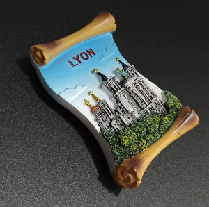 Aimant <span class=keywords><strong>de</strong></span> réfrigérateur 3D personnalisable et coloré, motif Ville <span class=keywords><strong>de</strong></span> <span class=keywords><strong>Lyon</strong></span>, France, en résine faite à la main, durable, imprimé par transfert thermique, pour les voyages - Product Image 1