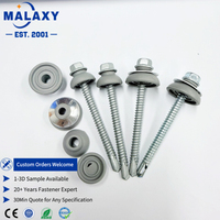 Malaxy Aluminum Cap EPDM Rubber Waterproof Seals Weather-Resistant Dome Washers for Polycarbonate Roof Fasteners