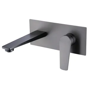 Novo Estilo Single Handle Hole Latão Wall Mounted Basin Faucet Tap Gun Cinza Cor OEM e OEM com preço de fábrica