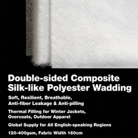 Ouate en polyester siliconé pour rembourrage de couette de camping, compressible, léger et facile à ranger