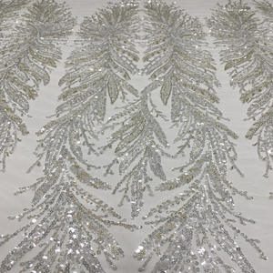 Usine <span class=keywords><strong>pas</strong></span> <span class=keywords><strong>cher</strong></span> prix luxe blanc dentelle tissu blanc perles sequin dentelle pour robe de mariée tissu - Product Image 5