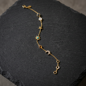 กำไลข้อมือบลูโทแพซสำหรับผู้หญิง Bella Jewelry เงินแท้ 925 ชุบทอง 14K รุ่น B-2267 รับผลิตแบบ OEM ODM ขายส่งในประเทศไทย - Product Image 2