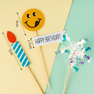 Adorabile Set di Decorazioni per Torta 'Buon Compleanno' a Tema Cartone Animato, Stile Celebrità Online, Senza Batterie Incluse - Product Image 6
