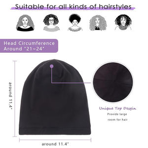 <span class=keywords><strong>Bonnet</strong></span> en acrylique hautement élastique avec doublure en satin, logo personnalisé imprimé et brodé, idéal pour les voyages et le sport - Product Image 6