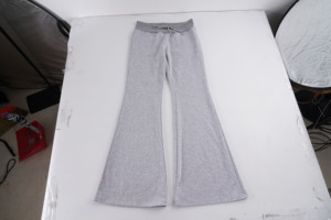 Women's Elastic Waist Flare Pants <b>Drawstring</b> Tie Solid Color Bootcut <b>Trousers</b> Loose Fit Casual Streetwear Bottoms Summer Flat - Product Image 2