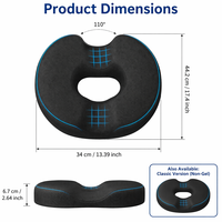 Coussin de siège en mousse à mémoire de forme avec gel rafraîchissant pour soulager la douleur du coccyx, antidérapant, lavable, pour chaise et voiture