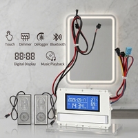 Interrupteur intelligent multifonction pour miroir, 6 touches, DC24V, avec audio sans fil, affichage de l'heure/désembuage et double écran