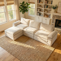 Modernes Weißes L-förmiges Modulares Verstellbares Polstersofa-Set Komfortable Wohnzimmermöbel für Hotel- und Villennutzung