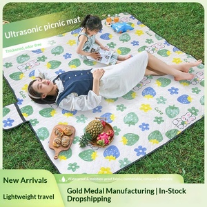 JIAWEI 26 Nouveau Tapis <span class=keywords><strong>de</strong></span> Pique-Nique Ultrasonique Antidérapant Imperméable et Anti-Humidité Style Dessin Animé, Tapis <span class=keywords><strong>de</strong></span> Camping, Tapis <span class=keywords><strong>de</strong></span> Plage, Tissu <span class=keywords><strong>de</strong></span> Tente Extérieur - Product Image 3