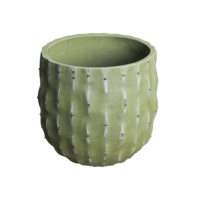 Pot de fleurs créatif en ciment motif cactus, grand calibre, décoration artistique, motif circulaire, simple, vert, crème, international, Heals