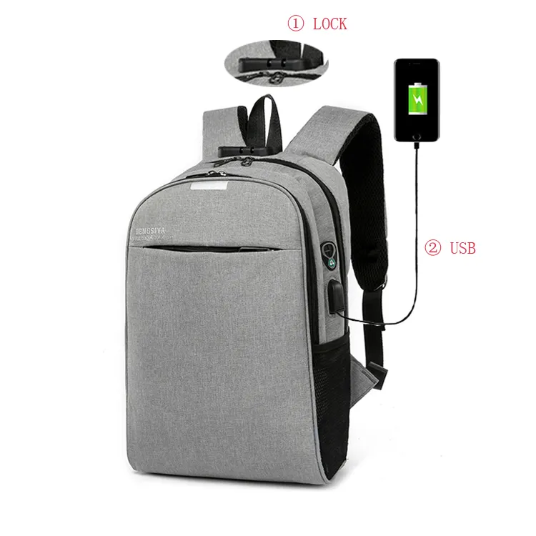 Große Kapazität reise Nylon wasserdichte anti-diebstahl USB Ladegerät smart laptop rucksack tasche Mit Sicherheit Codiert Lock