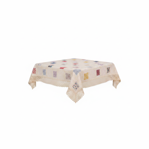 Cottoncloth Cream Patchwork Fiskos Ortusu Nightstand Cover Stylish <b>Tablecloth</b> Design <b>for</b> Home Decor - Product Image 2