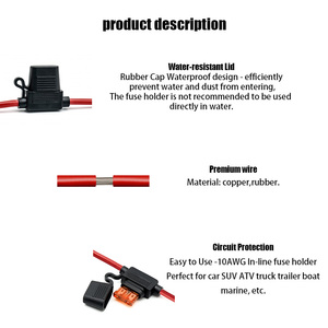 2pcs Inline cầu chì chủ 10awg12v không thấm nước Bộ chuyển đổi với 40amp ATC cầu chì 24V 32V 10 đo Inline trung bình tiêu chuẩn hộp cầu chì - Product Image 4
